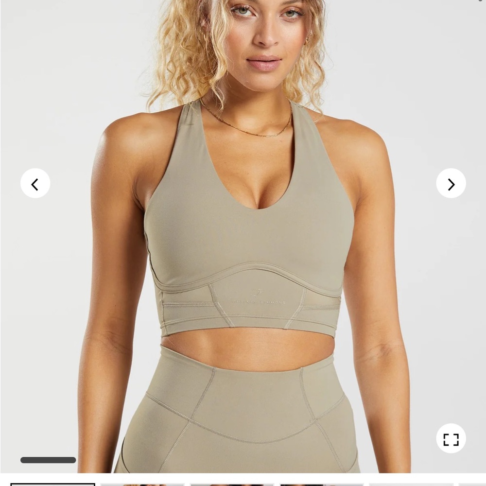 Gymshark Whitney Longline Bra & Everyday Pocket Leggings - Cement Brown